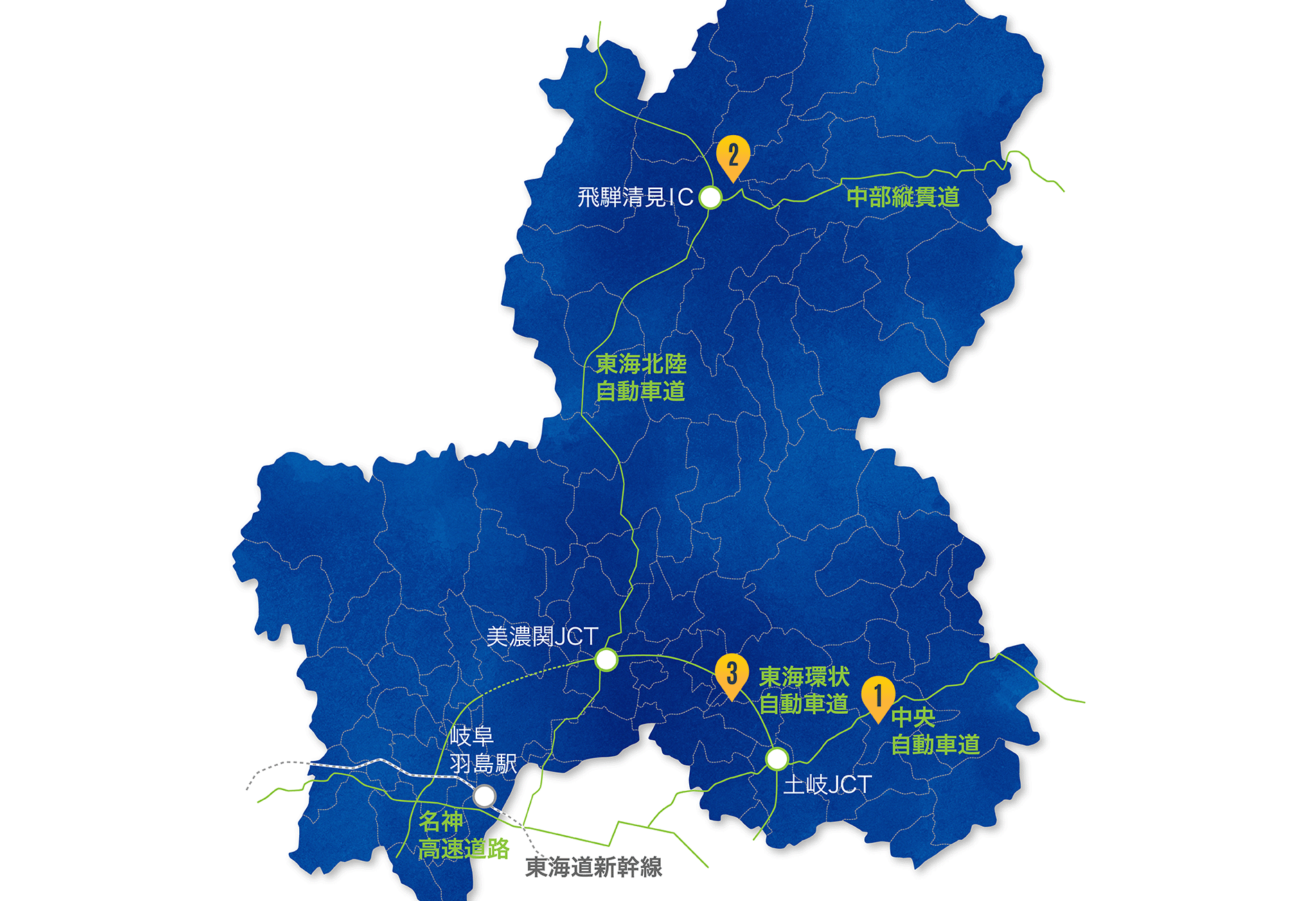 岐阜県工場用地地図