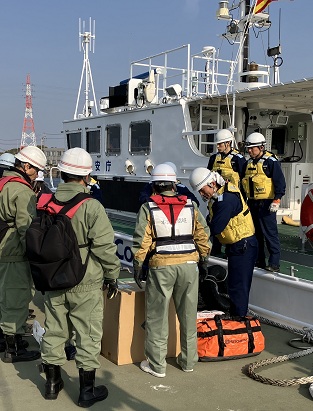 衣浦海上保安署と災害時輸送訓練のイメージ