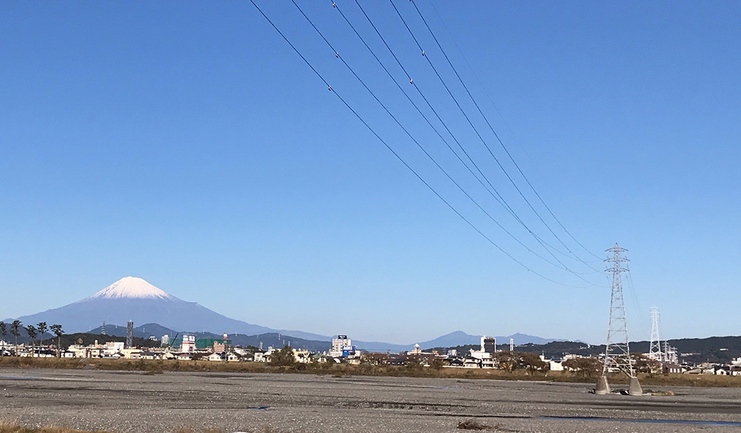 西島用宗線　No.8　安倍川河川内に建設の鉄塔1