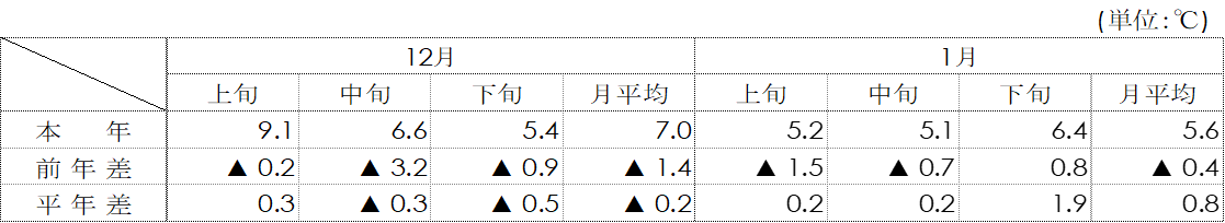 平均気温（名古屋）表画像