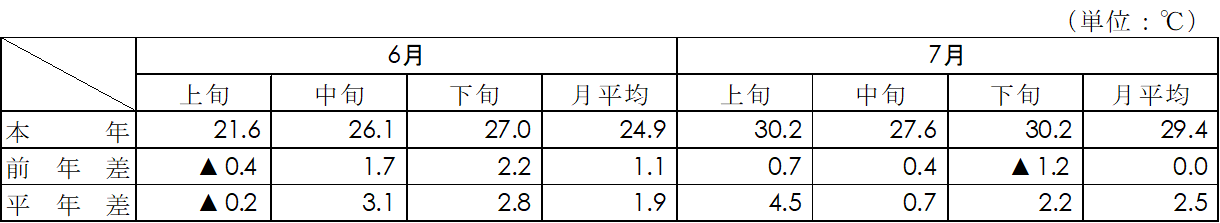 平均気温（名古屋）表画像