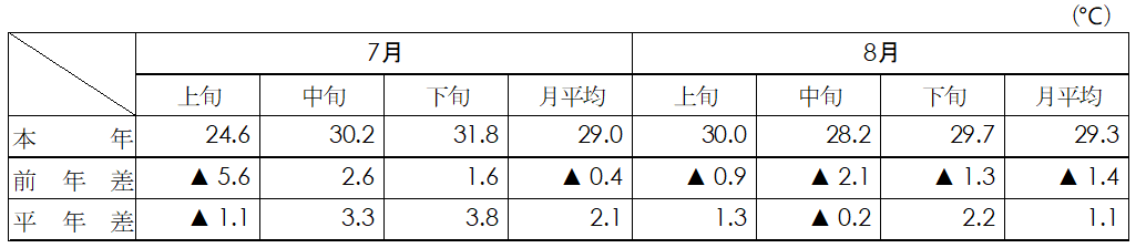 平均気温（名古屋）表画像