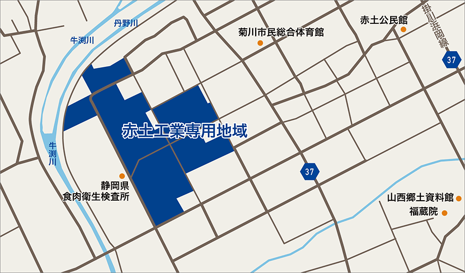 赤土工業専用地域の地図