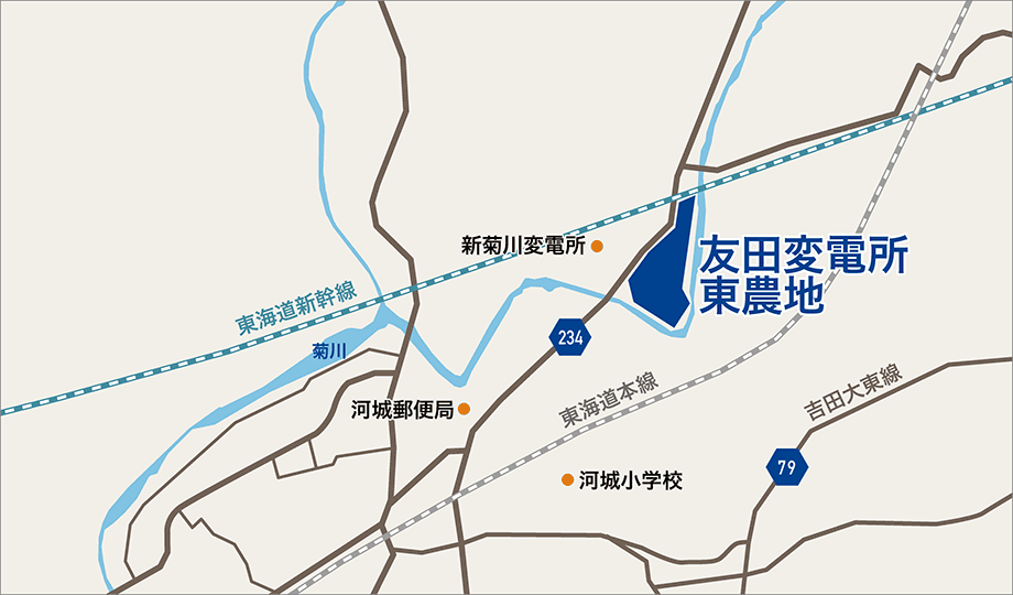 友田変電所東農地の地図