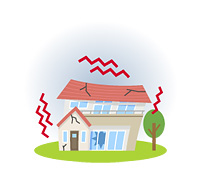 地震のときはのイラスト