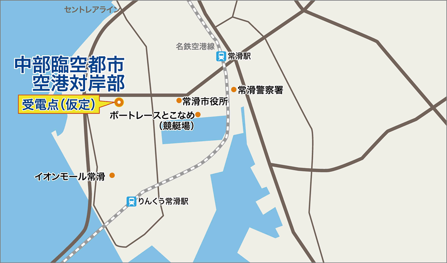 中部臨空都市 空港対岸部の地図