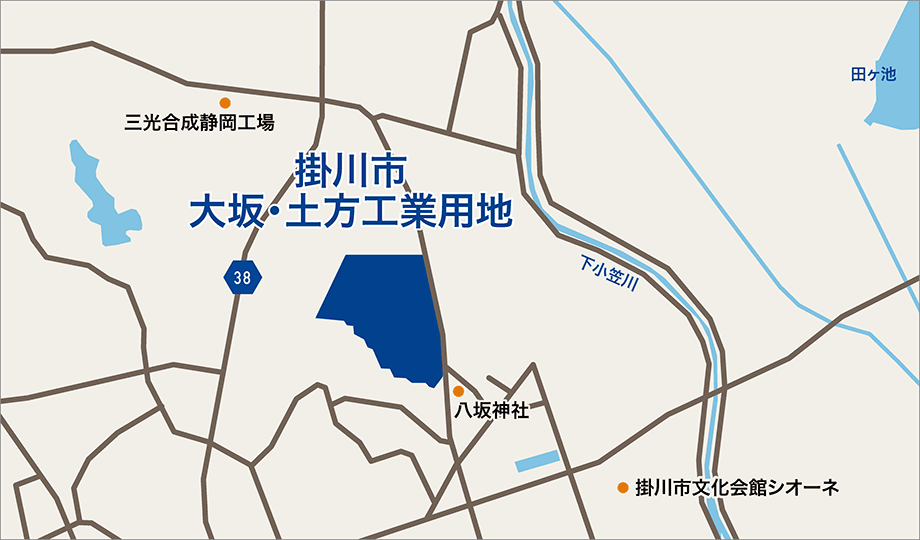 掛川市 大坂・土方工業用地の地図